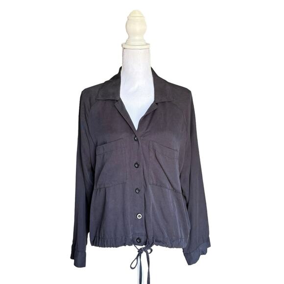 LNA Drawstring Button Down Shirt- Size Medium - Picture 4 of 14